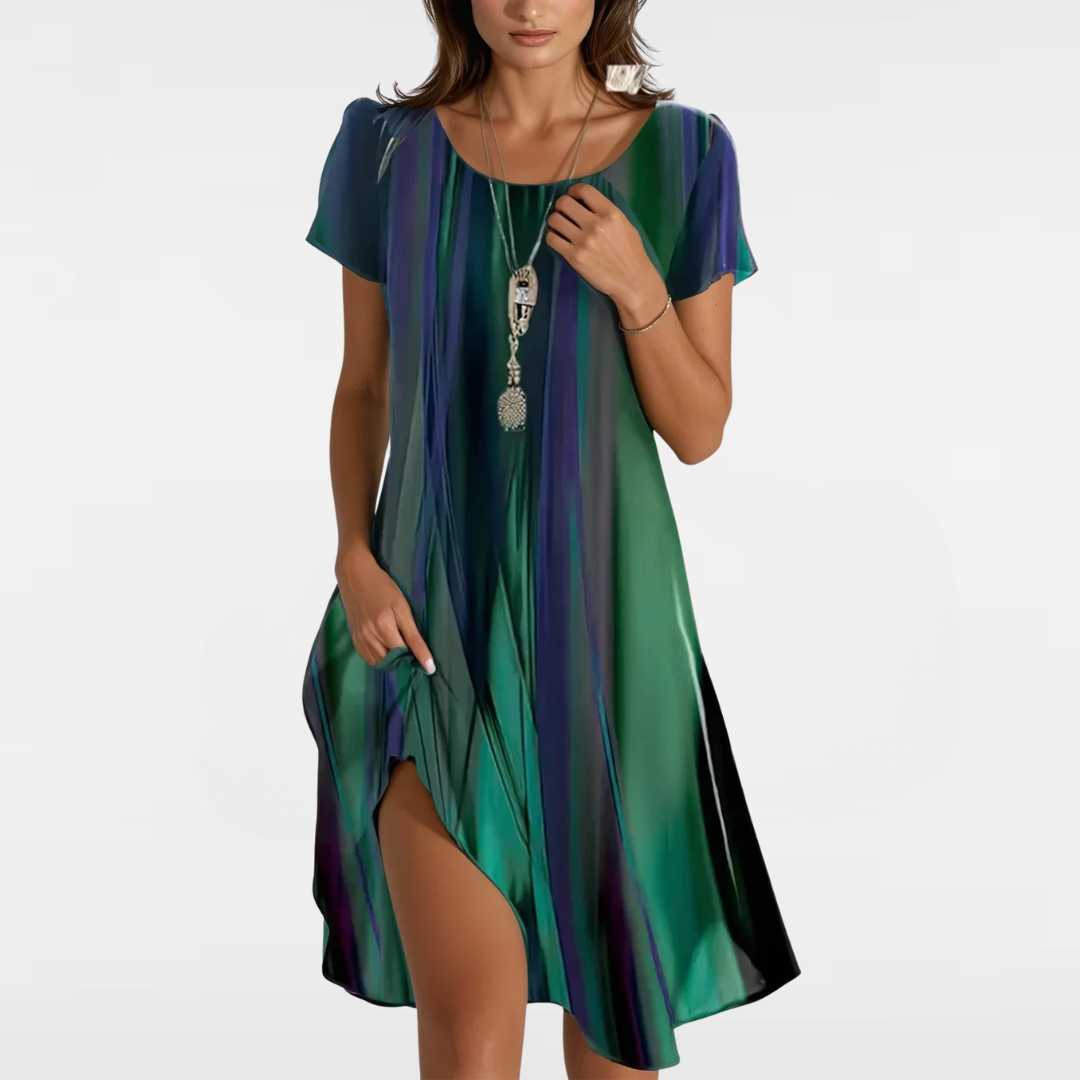LENA | AVSLAPPNAD BOHO KLÄNNING MED GRADIENT