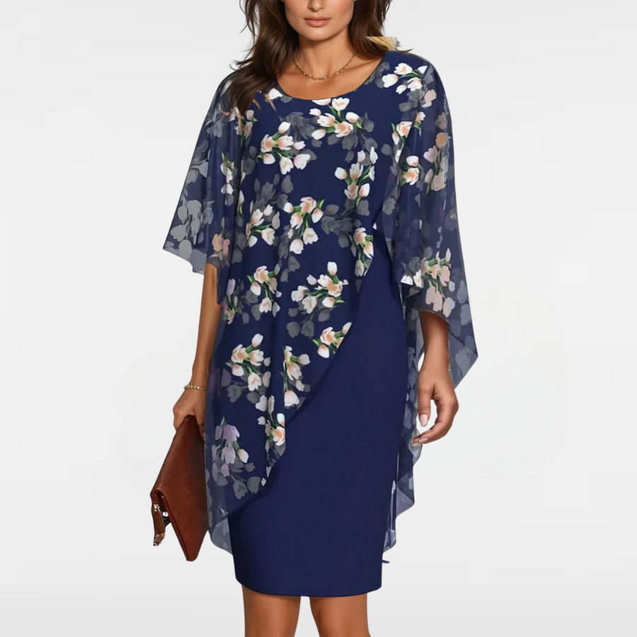 Maeva Blommig Cape Klänning