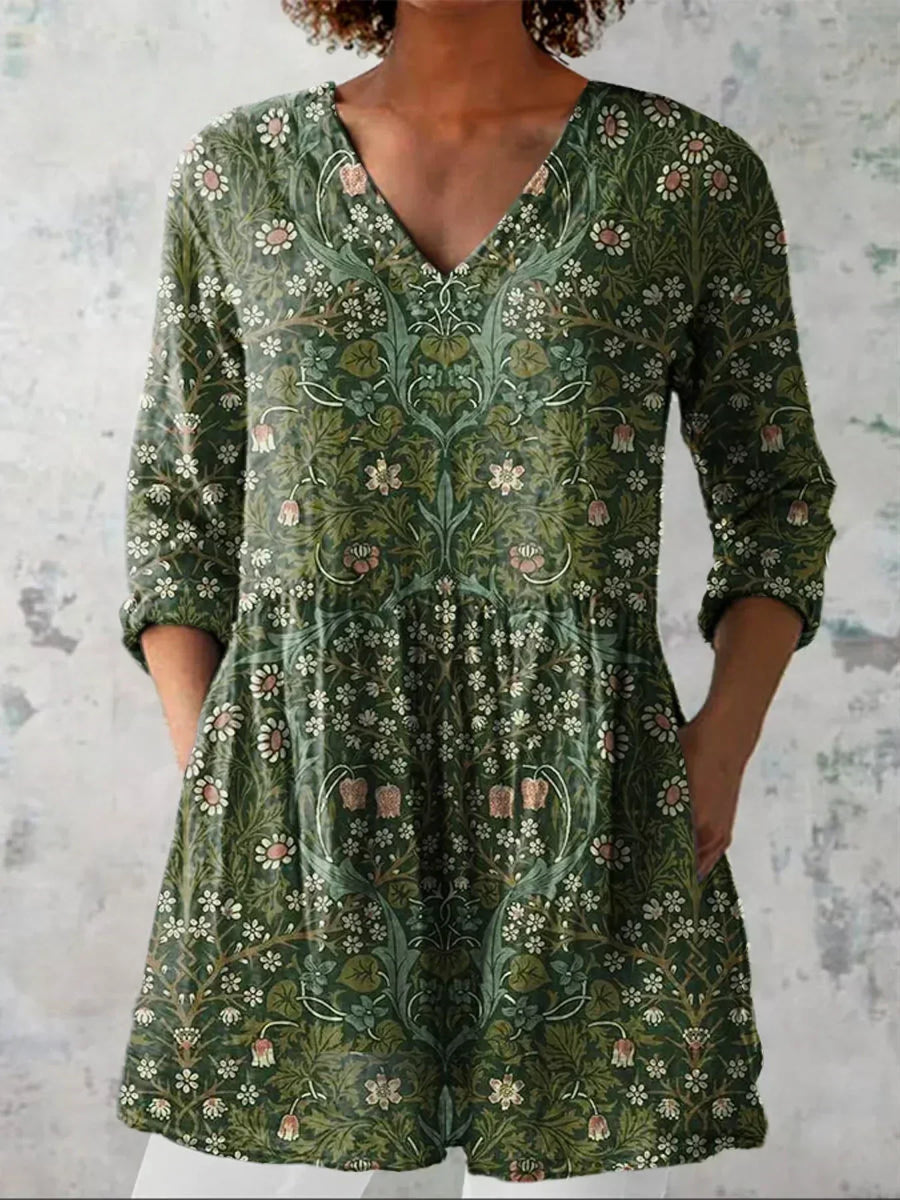 Hedda™ | Blommig V-ringad Blus