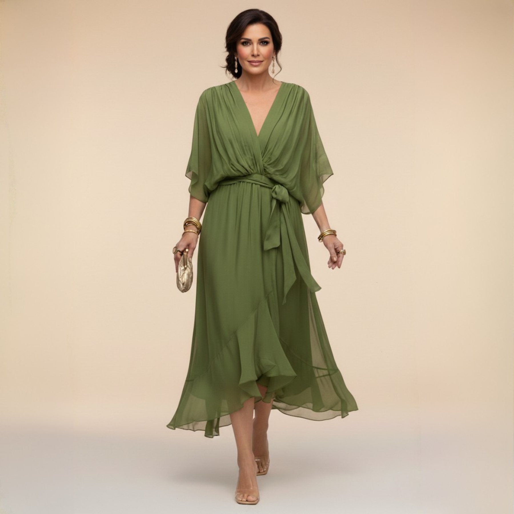 Johanna™ | Chiffonklänning Med V-Ringning