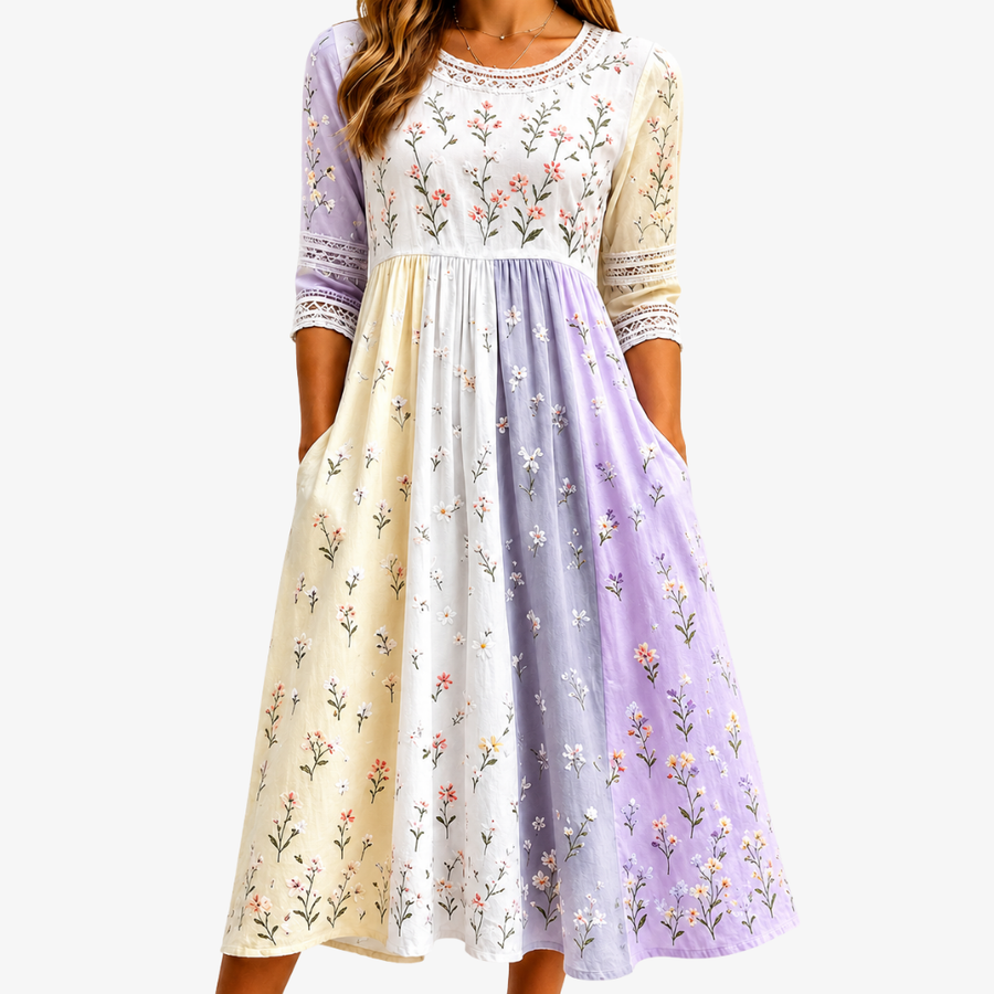 Evelina™ | Blommig Pastellklänning