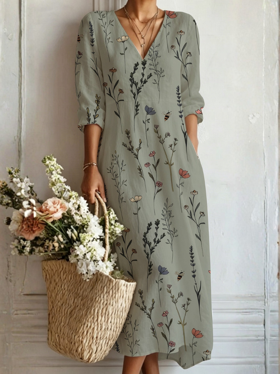 Yvonne™ | Blommig Vardagsklänning