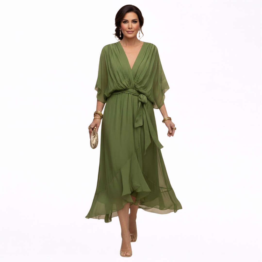 Johanna™ | Chiffonklänning Med V-Ringning