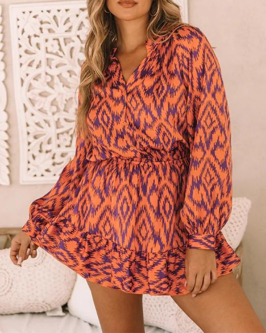 Blakely | Retro Aztec Glam - Midi Klänning