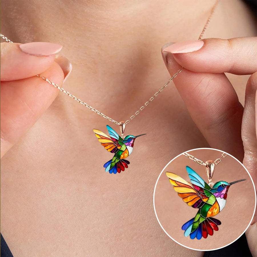 Kim™ | Kolibri-halsband och örhängen