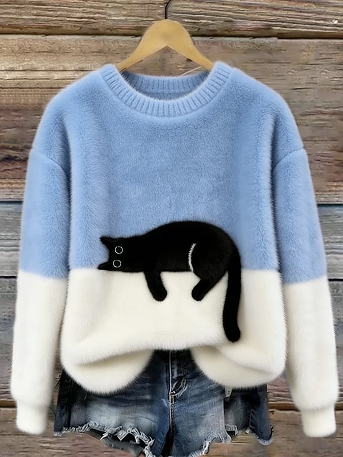 Luna | Konstnärlig topp med katt