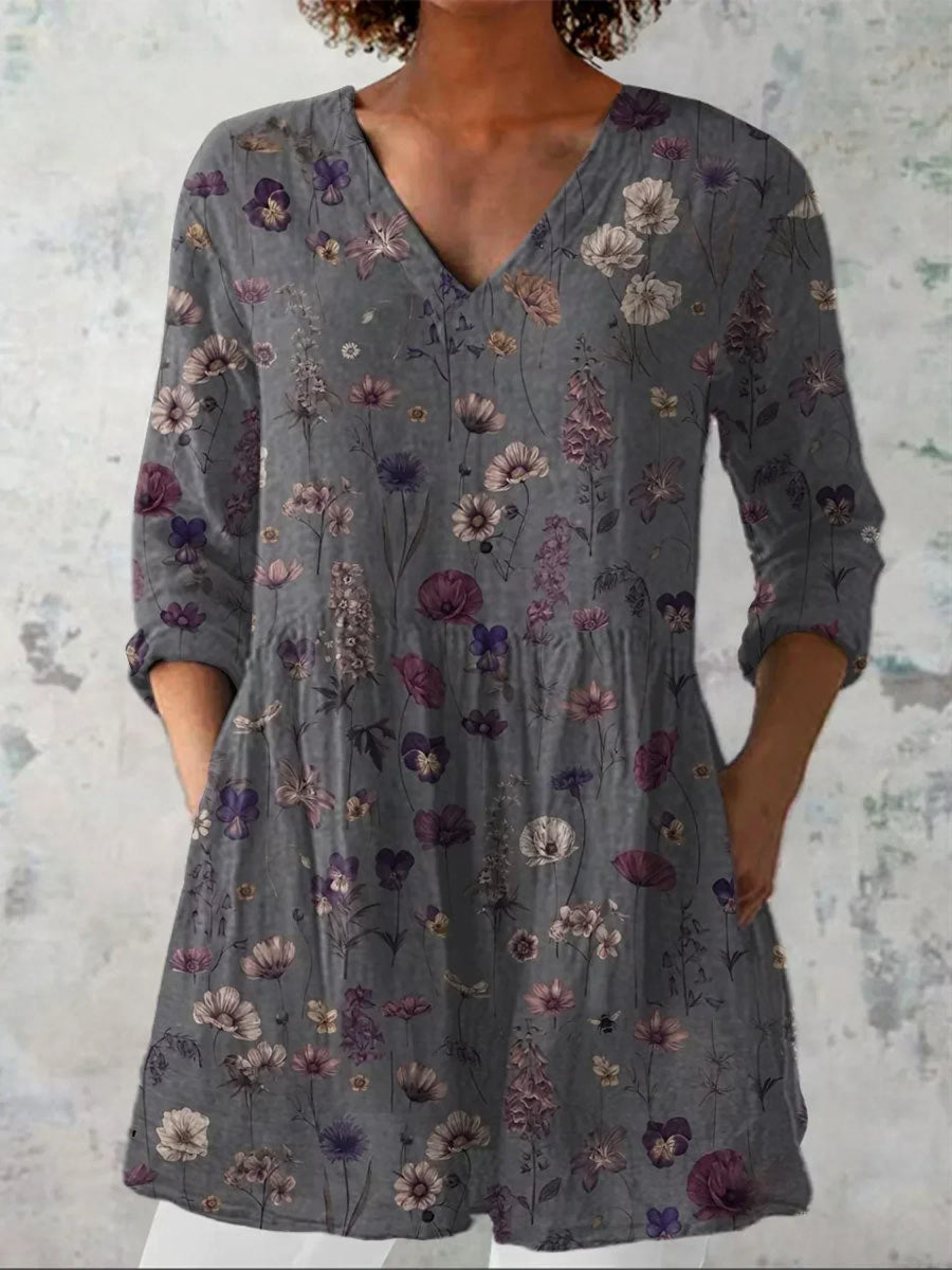 Vera™ | Blommig V-ringad Blus