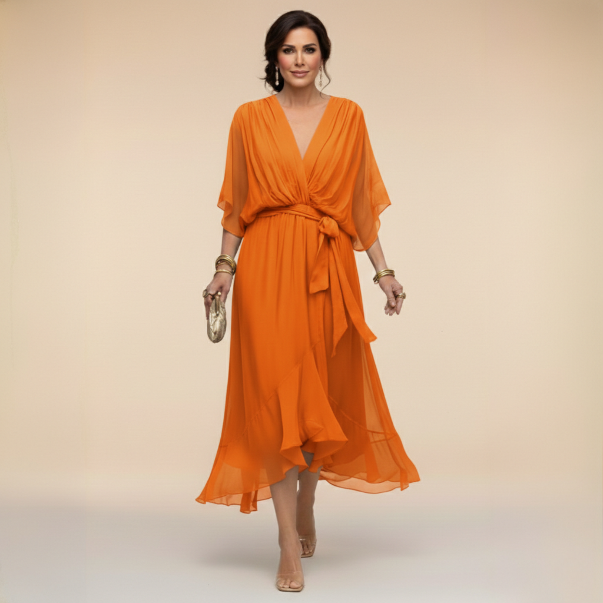 Johanna™ | Chiffonklänning Med V-Ringning