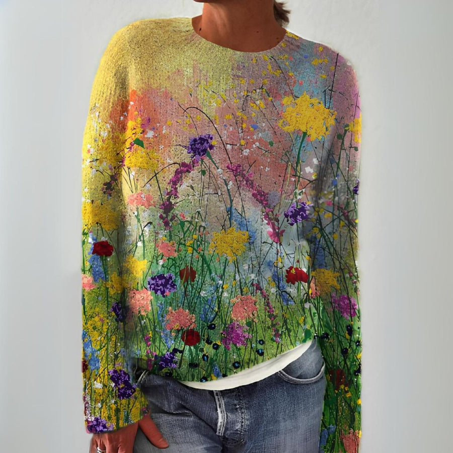 Marta | Blommor Konst Mysig Tröja