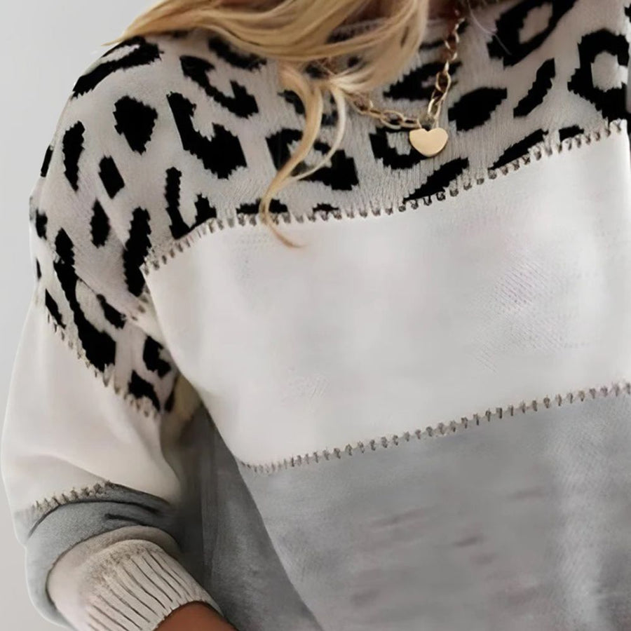 Diane | Leopard Accent Stickad Tröja