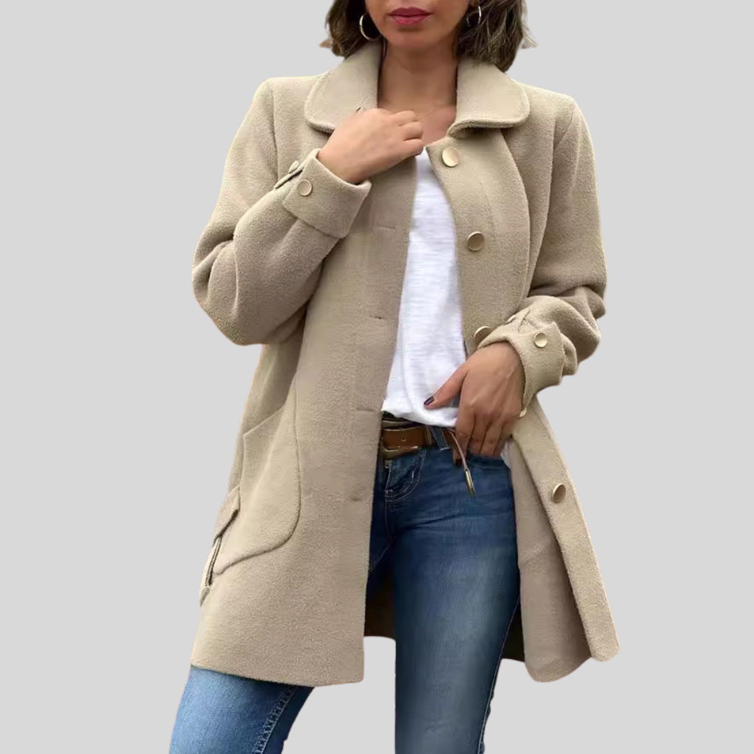 Adeline | Elegant Skräddarsydd Knapplångjacka
