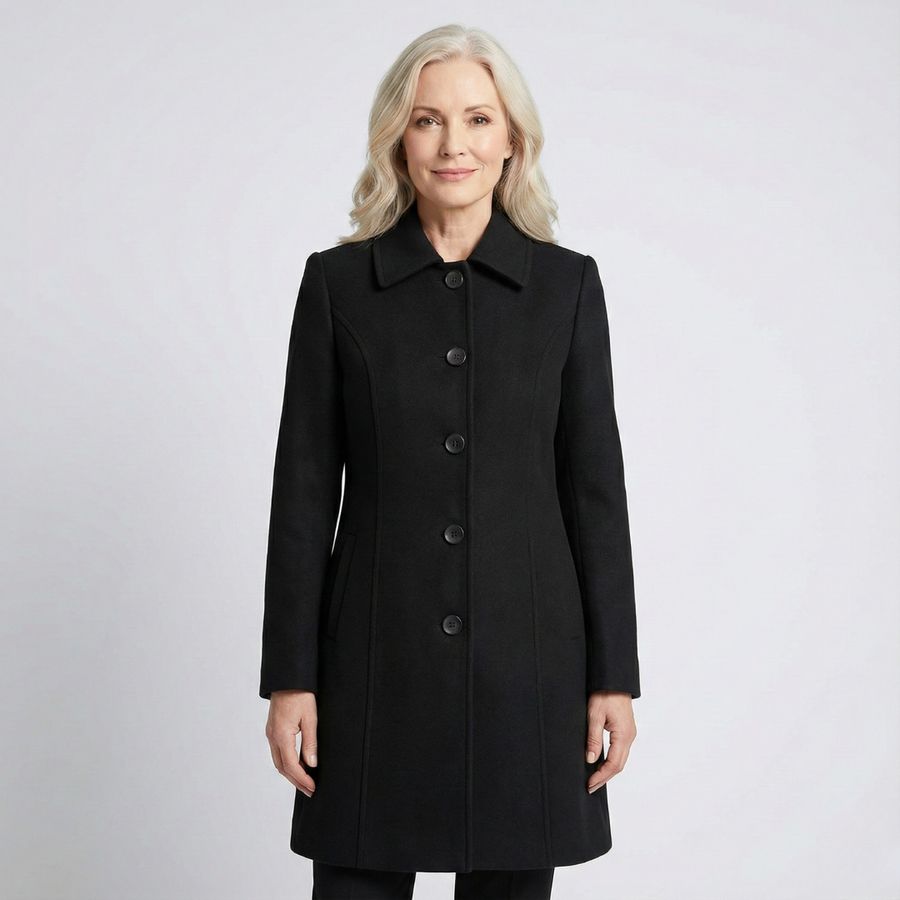 Josephine - Enkelknäppt Vinter Trench Coat