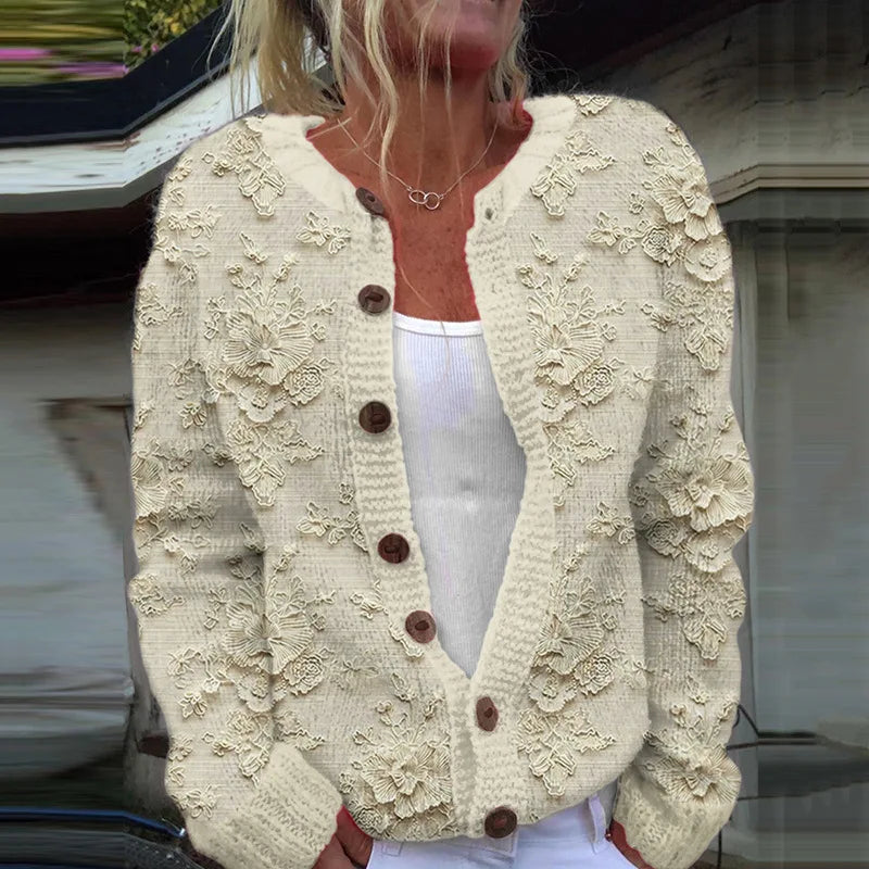 Sofie | Löst sittande cardigan med tryck