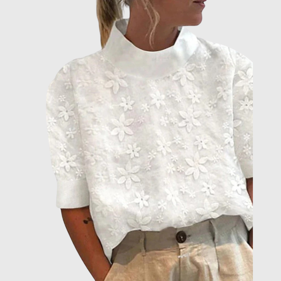 Sonelita™ | Elegant Blus med Ståkrage