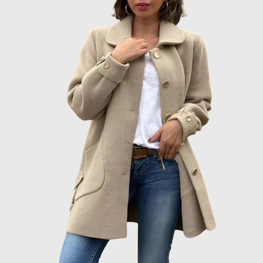 Adeline | Elegant Skräddarsydd Knapplångjacka