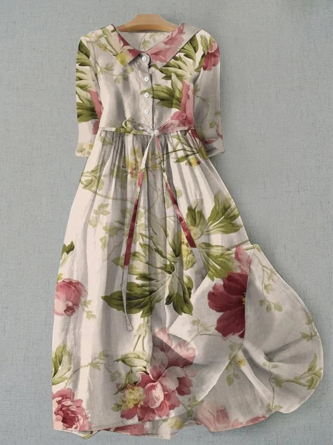 Jorunn™ | Klassisk och elegant blommig klänning