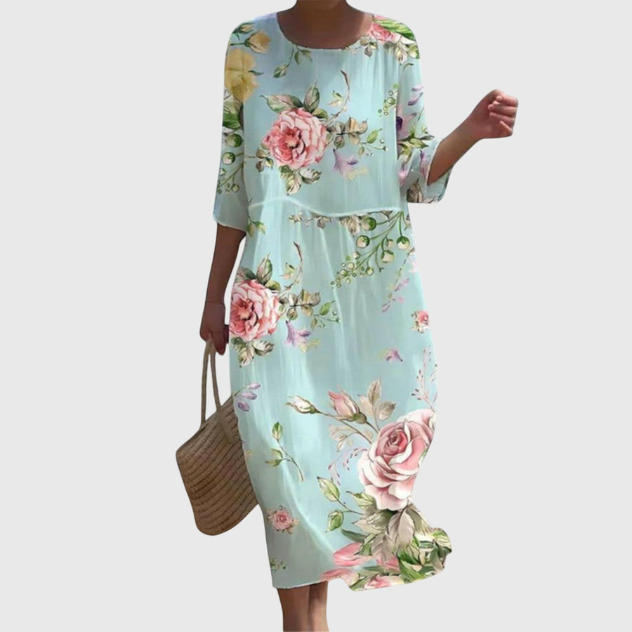 Märta™ | Stilig Blommig Maxi Klänning
