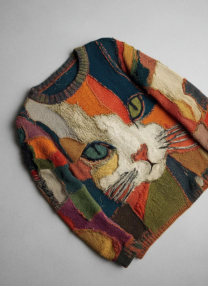 Zaira™ | Konstnärlig topp med katt