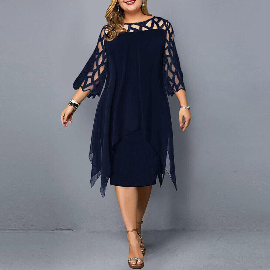 Isabella | Chic Plus Size Midi Klänning För Moderna Kvinnor